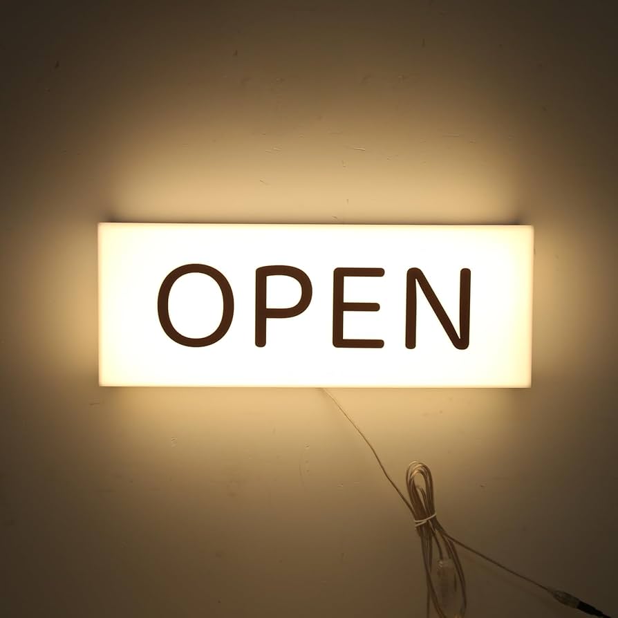 Amazon.co.jp: LED営業中 ロゴ店舗ロゴ クリエイティブOPEN